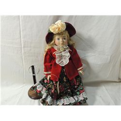 PORCELAIN DOLL "PRICILLA" CHRISTMAS DOLL