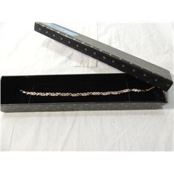 NEW GOLDTONE AND CZ TENNIS BRACELET