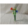 Image 1 : GLASS FLOWER SET WITH VASE
