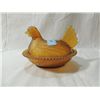 Image 2 : AMBER GLASS CHICKEN NESTING HEN DISH