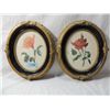 Image 1 : PAIR ROSE PRINTS IN DECORATIVE OVAL FRAMES