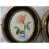 Image 2 : PAIR ROSE PRINTS IN DECORATIVE OVAL FRAMES