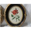 Image 3 : PAIR ROSE PRINTS IN DECORATIVE OVAL FRAMES