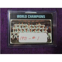 1971 TOPPS WORLD CHAMPIONS #1 BASEBALL CARD