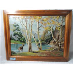 VINTAGE PAINT BY NUMBERS PAINTING FRAMED