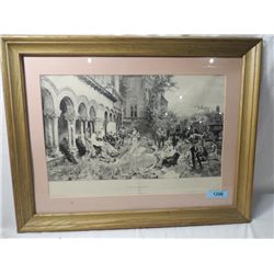 F. PRADILLA PRINT MATTED FRAMED