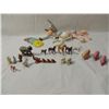 Image 1 : BOX LOT VINTAGE BABY TOYS RATTLES AND FARM ANIMAL
