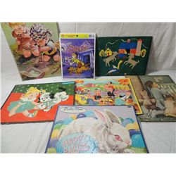 LOT 6 VINTAGE CHILDRENS PUZZLES