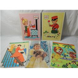 LOT 5 VINTAGE FRAME TRAY CHILDRENS PUZZLES