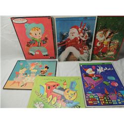 LOT 6 VINTAGE FRAME TRAY CHILDRENS PUZZLES