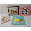 Image 1 : LOT 4 VINTAGE CHILDRENS PUZZLES WOODEN MIXED