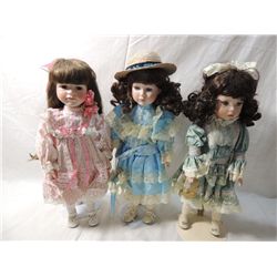 LOT 3 PORCELAIN DOLLS