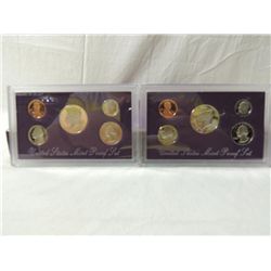 LOT 2 1991 UNITED STATES MINT PROOF COIN SET