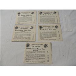 5 UNITED STATES OF AMERICA WAR RATION BOOK