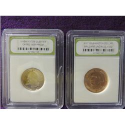 LOT 2 WASHINGTON QUARTER GRADED