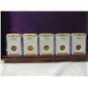 Image 1 : LOT 5 WHEAT PENNY 1 CENT COINS GRADED