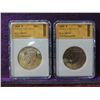 Image 1 : LOT 2 KENNEDY HALF DOLLAR 50 CENT COIN GRADED