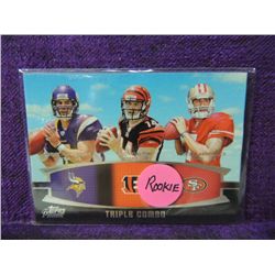 2011 TOPPS PRIME TRIPLE COMBO ROOKIE FOOTBALL CARD