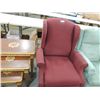 Image 1 : MAROON WING BACK RECLINGING CHAIR