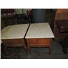 Image 1 : PAIR SIDE TABLES WITH MARBLE TOPS