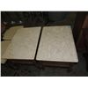 Image 2 : PAIR SIDE TABLES WITH MARBLE TOPS