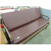 Image 1 : VINTAGE FUTON WOODEN FRAME WITH PLEATHER CUSHIONS
