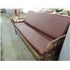 Image 3 : VINTAGE FUTON WOODEN FRAME WITH PLEATHER CUSHIONS