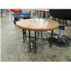 Image 1 : ROD IRON TEMPLAR TABLE WITH SOLID OAK TOP