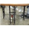 Image 2 : ROD IRON TEMPLAR TABLE WITH SOLID OAK TOP