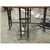 Image 3 : ROD IRON TEMPLAR TABLE WITH SOLID OAK TOP