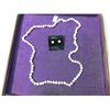 Image 1 : HAND KNOTTED FRESHWATER PEARL NECKLACE & EARRINGS
