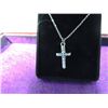 Image 2 : SILVER TONE CZ CROSS NECKLACE