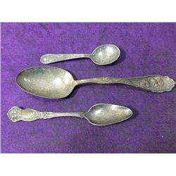 LOT 3 ANTIQUE SILVER SPOONS