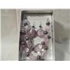 Image 1 : JACLYN SMITH PURPLE GLASS BEADED NECKLACE & EARRIN