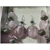 Image 2 : JACLYN SMITH PURPLE GLASS BEADED NECKLACE & EARRIN