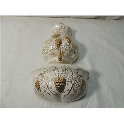 CERAMIC VINTAGE WALL POCKET AND PLANTER