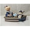 Image 1 : CUTE DOLL IN WOODEN BOAT WITH BEAR