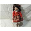 Image 1 : 17" PORCELAIN DOLL IN PLAID DRESS