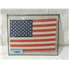 Image 1 : US FLAG FRAMED IN STAINED GLASS.