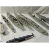 Image 2 : LOT 8 VINTAGE PLASTIC MODEL BATTLESHIP & AIRCRAFT