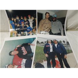 LOT 4 AUTOGRAPHED BOSTON RED SOX PHOTOS