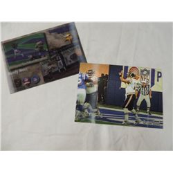 LOT 2 FOOTBALL ACTION MOTION CARD RANDY MOSS &