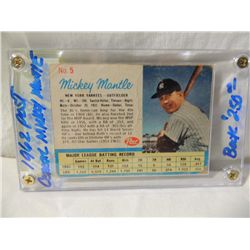 1962 POST MICKEY MANTLE NO. 5 BASEBALL CARD