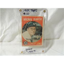 1959 TOPPS #10 BASEBALL PLAYER CARD MICKEY MANTLE