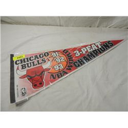 CHICAGO BULLS 3PEAT CHAMPIONS PENNANT