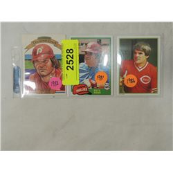LOT 3 PETE ROSE BASEBALL CARDS