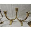 Image 4 : LOT 6 BRASS CANDLE HOLDERS & TRAY