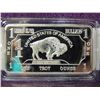 Image 1 : GERMAN SILVER 1 TROY OUNCE BISON BAR