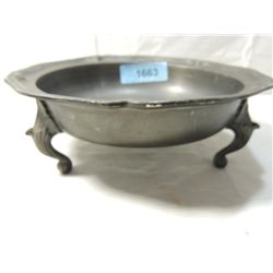 ANTIQUE FOOTED PEWTER BOWL