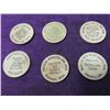 Image 2 : LOT 6 WOODEN NICKEL TOKENS